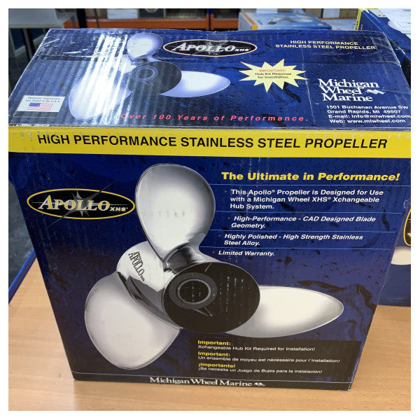 Michigan Apollo 3-bladet rustfri stålpropeller 10 3/4 x 12 RH - 993405 
