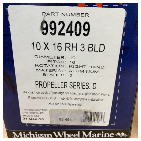 Michigan Vortex 3-Blatt Aluminium-Propeller 10 x 16 RH - 992409 