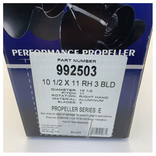Michigan Vortex 3-Blatt Aluminiumpropeller 10 1/2 x 11 RH - 992503 