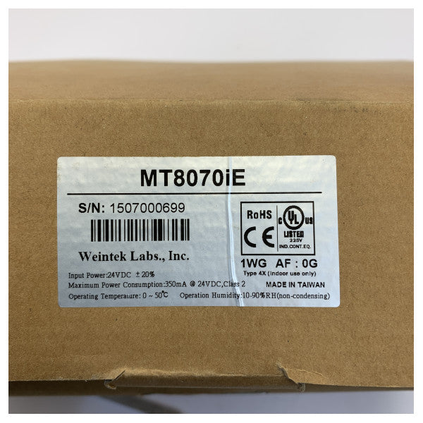 Weintek MT8070iE ecrã tátil HMI industrial de 7 polegadas - usado 