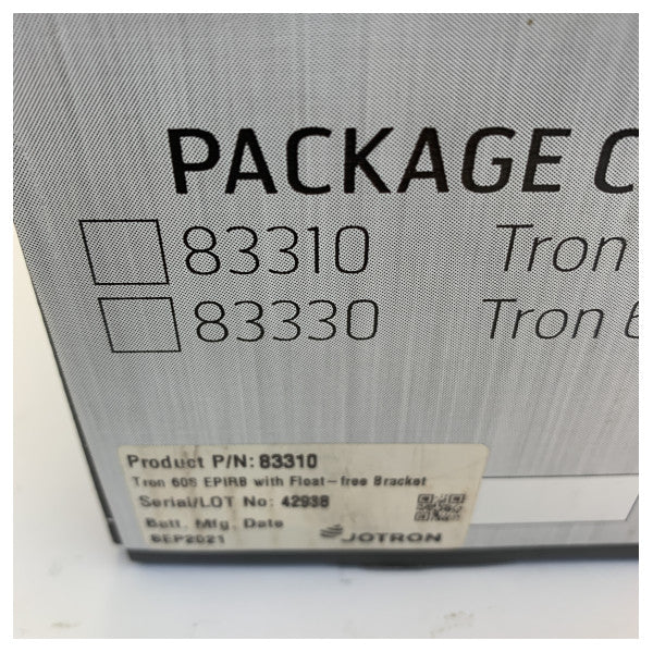 Jotron 83310 Tron 60S EPIRB avec support à largage automatique Équipement de sécurité marine 