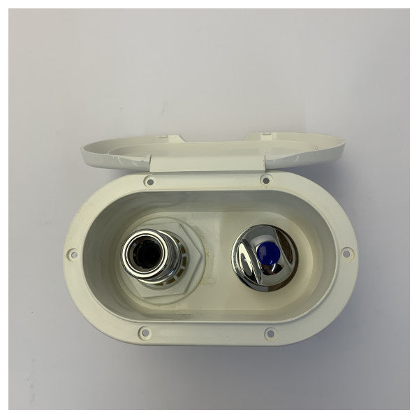 Nuova Rade Deck Washdown Water Outlet with White Cover and Hose 54607 