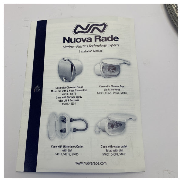 Nuova Rade Deck Washdown Water Outlet with White Cover and Hose 54607 