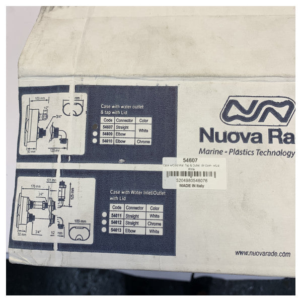 Nuova Rade Deck Washdown Water Outlet with White Cover and Hose 54607 