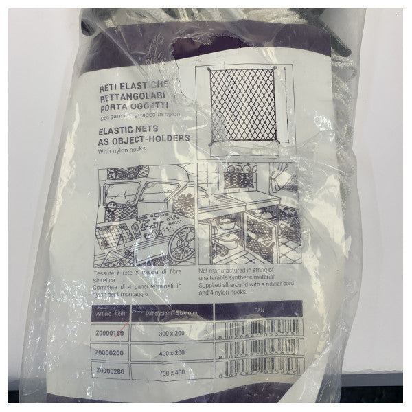 TREM Z0000150 Marine oppbevaringsnett hvitt for yachtens pantry og kahytt 