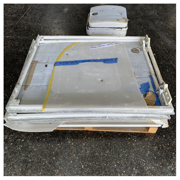 Ferretti White Coated Stainless Steel Marine Access Hatch - 123 x 103 cm