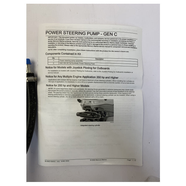 Mercury 8M0199048 Marine Power Steering System Hydraulic Pump 