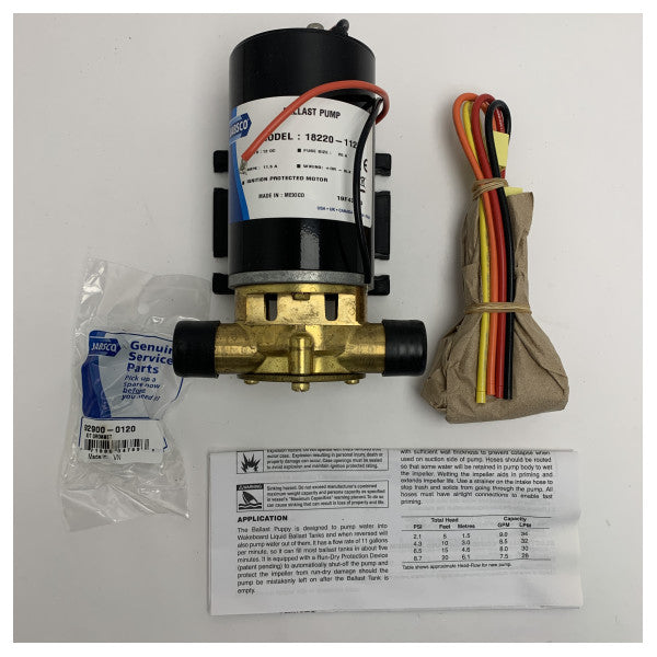 Jabsco 18220-112 12V Marine-Ballastpumpe für Wakeboard- und Skiboote
