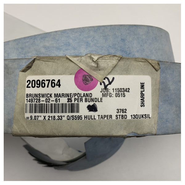 Quicksilver 595 Marine Graphics Stripe Starboard Side Blue - 218.33 x 9.07 pulzier 