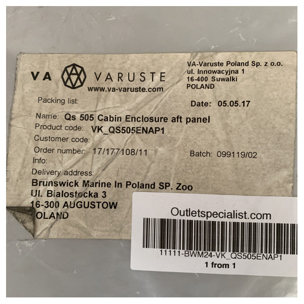 Quicksilver Activ 505 Kabinenverkleidungskit Heckpaneel - VK_QS505ENAP1 