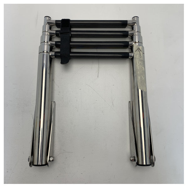 Teleskopowa drabinka do pływania ze stali nierdzewnej 4 stopnie czarna 112 cm - 185495