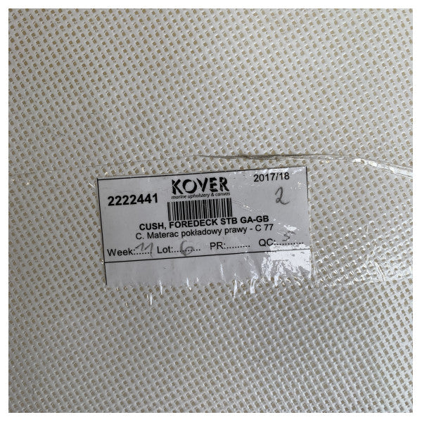 Uttern C77 Starboard Side Foredeck Cushion Anthracite - 2222414 