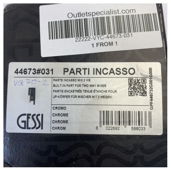 Gessi 44673-031 Yacht Plumbing Component Marine Installation Housing