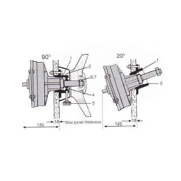 Teleflex  90DEG F8711 mounting kit for TX F - 187001