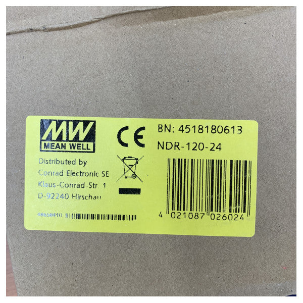 MEAN WELL NDR-120-24 Alimentatore per guida DIN 24V 5A 120W - PSU di grado marino 
