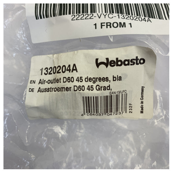 Webasto 1320204A Saída de Ar de Ventilação para HVAC Marinho para Aquecimento e Arrefecimento 