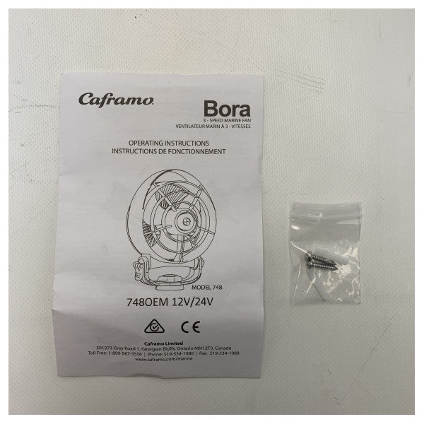 Caframo Bora 748 12V 3-speed fan white - 748OEM