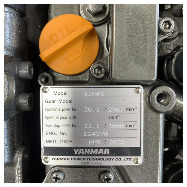 Yanmar 4JH45 Marine-Dieselmotor - 45 PS Einbaumotor Bobtail - Neu 