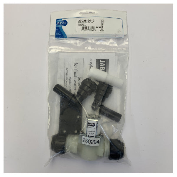 صمام ملف لولبي Jabsco 37038-2012 بجهد 12 فولت لمرحاض Quiet Flush البحري 