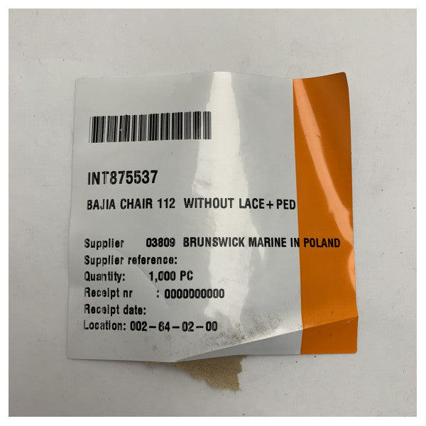 Banco do piloto de lancha Baja 112 branco revestido com pedestal - 1042056-WOL 