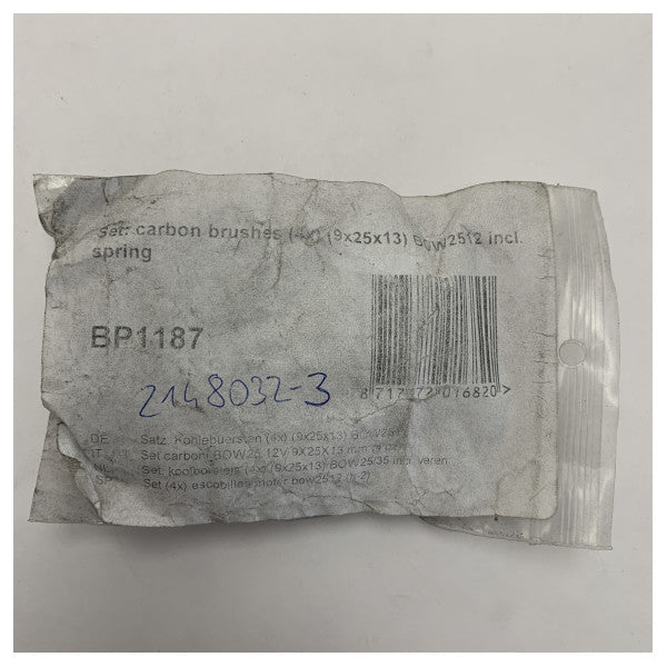 Vetus BP1187 BOW2512 sett ta' brushes tal-karbonju għall-magna tal-bowthruster 