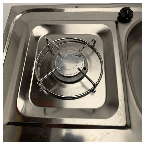 Συνδυαστική μονάδα θαλάσσιου κουζινικού από ανοξείδωτο χάλυβα με νεροχύτη και μονό καυστήρα αερίου για σκάφη - COMB1F6035CG 