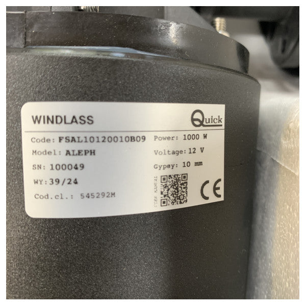Quick Aleph Vertikale Ankerwinde 1000W 12V für 10mm-Kette - Marine-Ankerwinde 