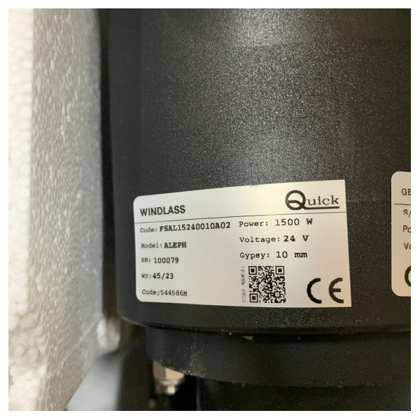 Quick Aleph Verticale Marine Ankerwinde 1500W 24V - 10mm Spillkopf-Set 