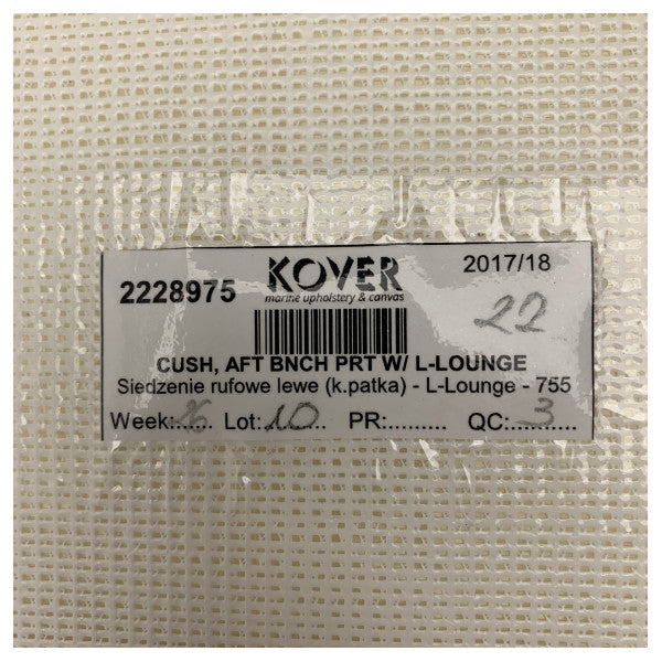 Cushion de L-Lounge do lado esquerdo do banco traseiro Quicksilver Activ 755 - 2228975 