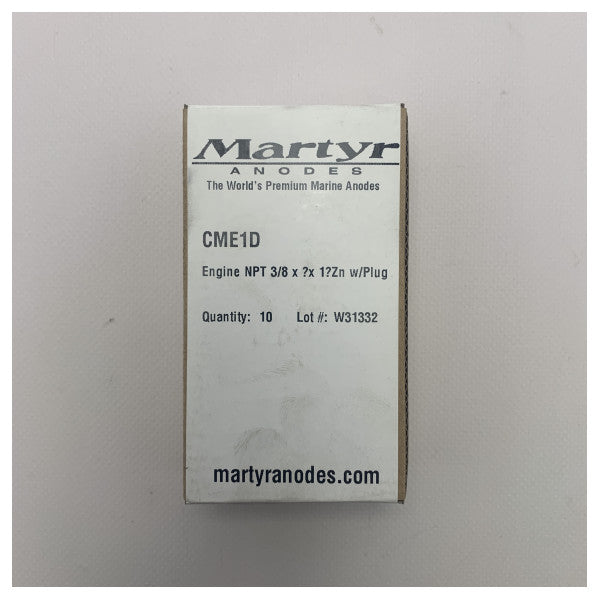 Ânodo de zinco do sistema de arrefecimento do motor Martyr completo com tampão de latão