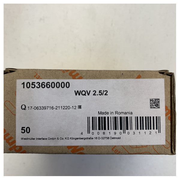 WQV 2.5/2 2-polet jumperkobling elektrisk kontakt for rekkeklemmer - gul 
