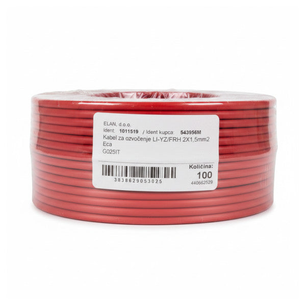 Cavo per altoparlanti ignifugo marino FRH 2x1,5 mm² Rosso/Nero - Rotolo da 100 m 