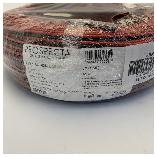 Cavo per altoparlanti ignifugo marino FRH 2x1,5 mm² Rosso/Nero - Rotolo da 100 m 