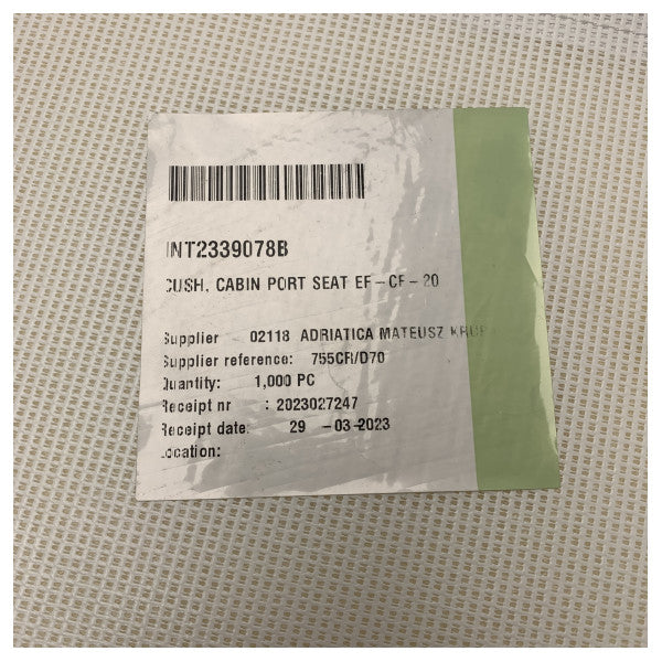 Cojín del asiento del puerto de la cabina Quicksilver Activ 755 Cruiser y Uttern D70 en gris 