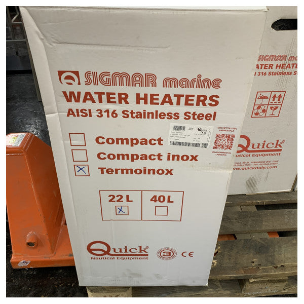 Aquecedor de água marinha Quick B022UT - Caldeira de 22L 110V - Nautic Boiler B3 