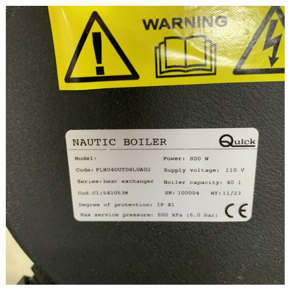 Quick Sigmar Marine-Wassererhitzer 40L 110V - B040UT08L Inox-Boiler 