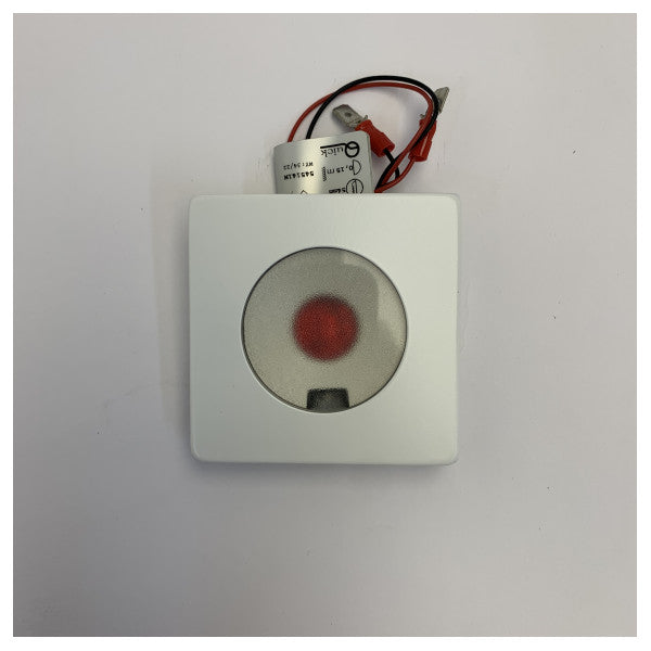 Quick Bryan Square Surface Mount Marine LED Courtesy Light - Red LED White Frame