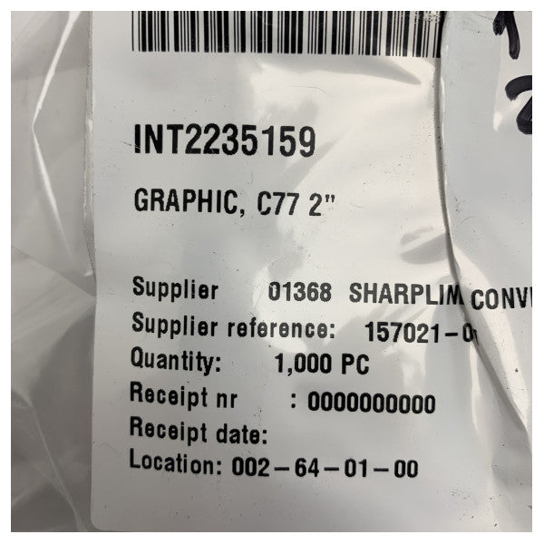 Original Uttern C77 Seitenmontage-Logo-Grafik Silber 8,39 x 2 Zoll - 157021-01 