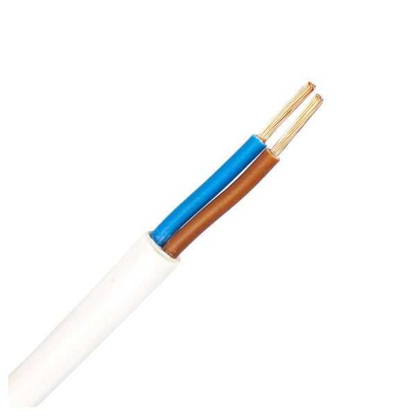 H05VV-F 2G 2,5mm2 flexibles PVC-Stromkabel - Weiß 2x2,5mm2 1m 
