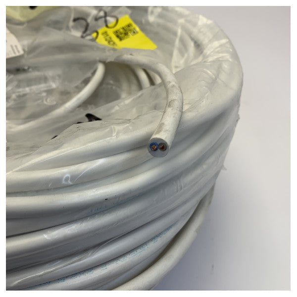 H05VV-F 2G 2,5mm2 flexibles PVC-Stromkabel - Weiß 2x2,5mm2 1m 