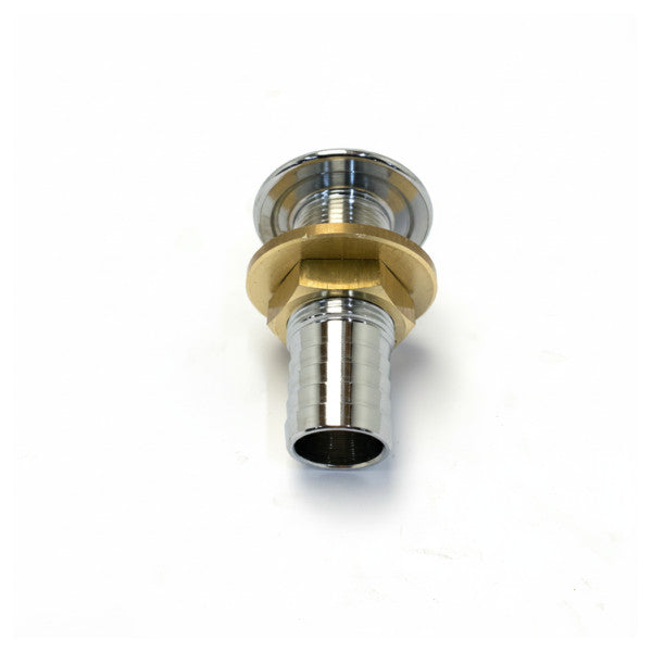 Maestrini krombelagt messing slangenippel 25 mm FI25 marint inntak/avløp C0054E 