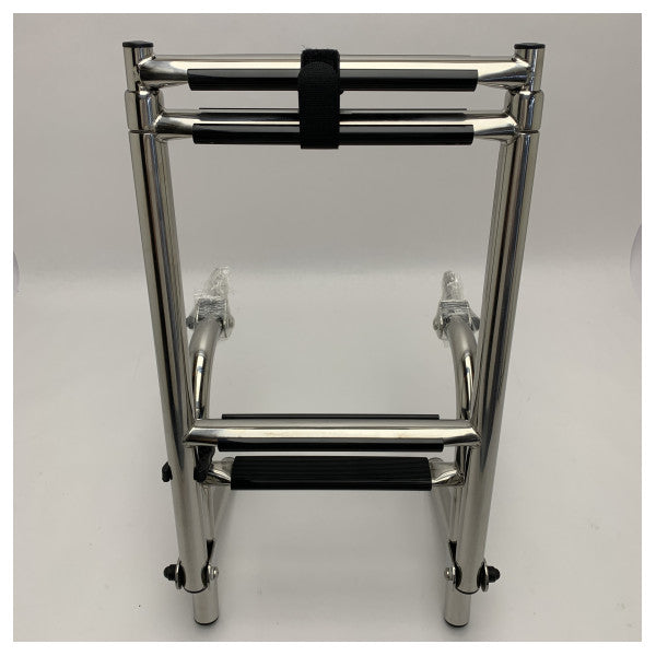 Faltbare 4-Stufen-Marinebootleiter aus Edelstahl 304 mit rutschfesten Gummitritten 