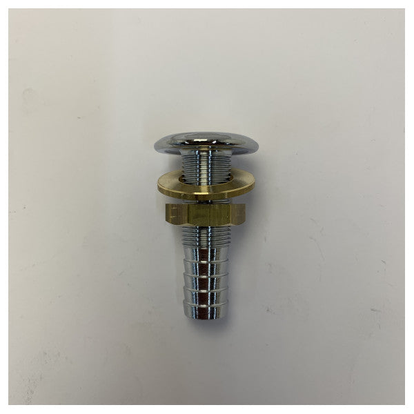 Maestrini 3/8 Zoll verchromter Durchbruch-Rumpfanschluss mit 15 mm Schlauchtülle - C0054C 
