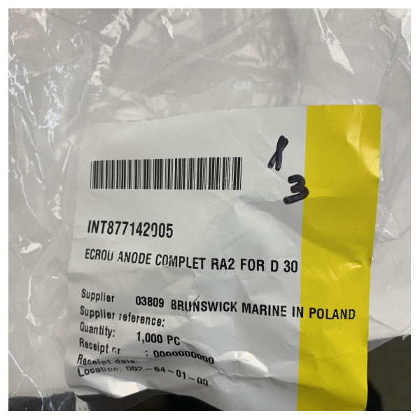 Vetus çinko pervane mil anodu kiti, 30 mm mil için kilit somunu - RA004 