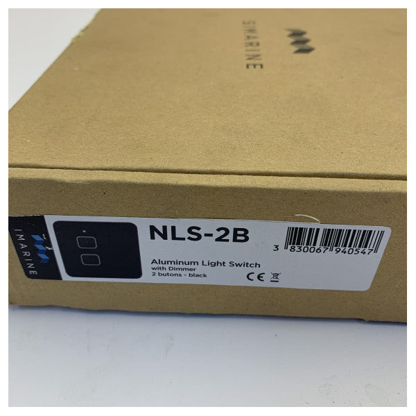 Simarine 2-knapps ljusströmbrytarpanel med dimmer - svart 12V/24V - NLS-2 