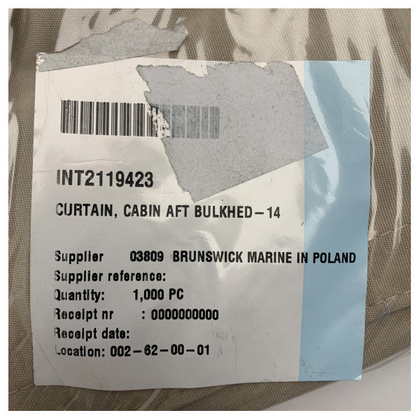 Quicksilver Activ 705 Achterkabine Trennwand Vorhang Beige - 2119423 