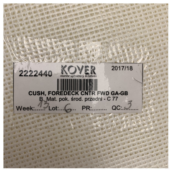 Uttern C77 Vorderdeck Zentralkissen Anthrazit - 2222440E 