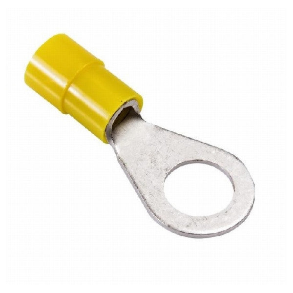 Isolated Yellow 6 M5 Rumen Ring Cable Lug