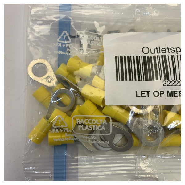 BM S.p.A. Cosse à anneau isolée 4-6 mm² M8 jaune 50 pièces 