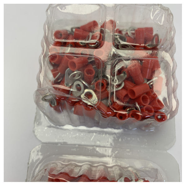 Terminale ad anello isolato 1,5 mm² M4 rosso 100 pezzi 